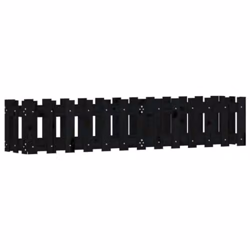 vidaXL Wooden Garden Raised Bed with Fence Design in Black, W/D/H: 150 x 135 x 30 cm – 1
