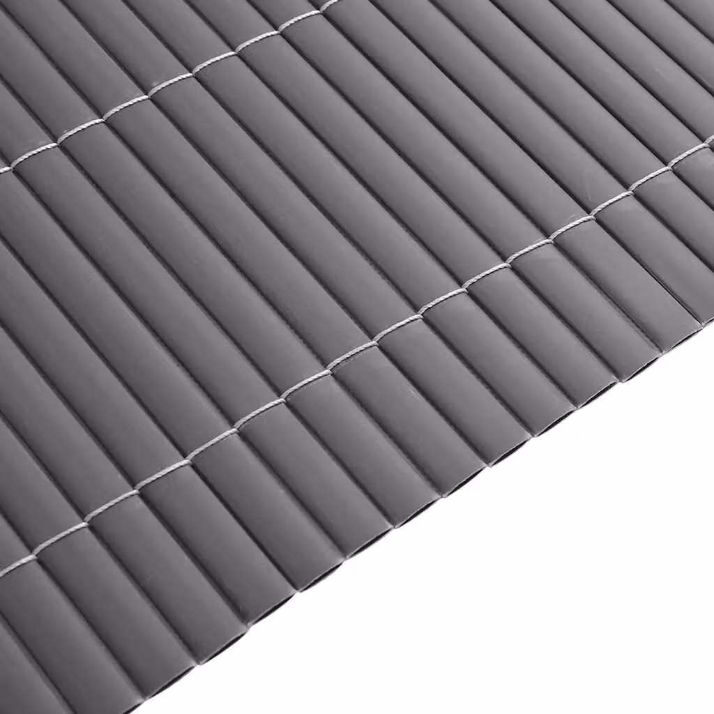Berkfield Home Double-Sided Grey PVC Garden Fence Mat, H: 180 cm x W: 500 cm – 5