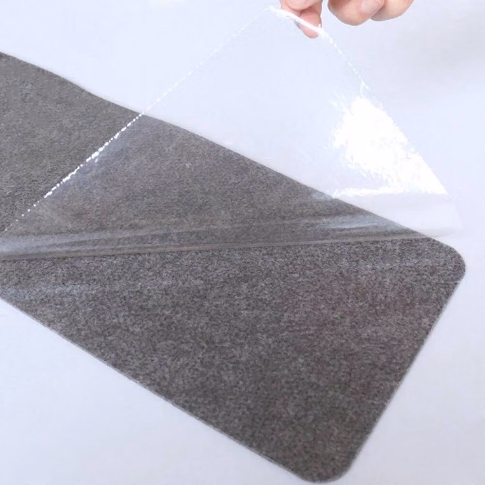 NESTLUNE Set of 14 Non-Slip Self-Adhesive Carpet Stair Treads in Grey, W: 100 cm x D: 40 cm – 5