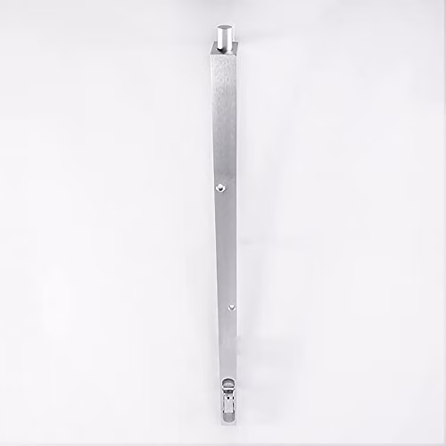 Satin Chrome Lever Action Flush Door Bolt with Flat Keep Plate and Concealed Floor Recessed Socket