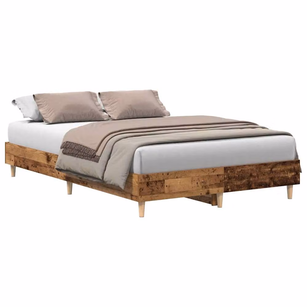 Berkfield Home Durable Small Double Bed Frame in Brown Wood and MDF, W/D/H: 120 x 190 cm – 2