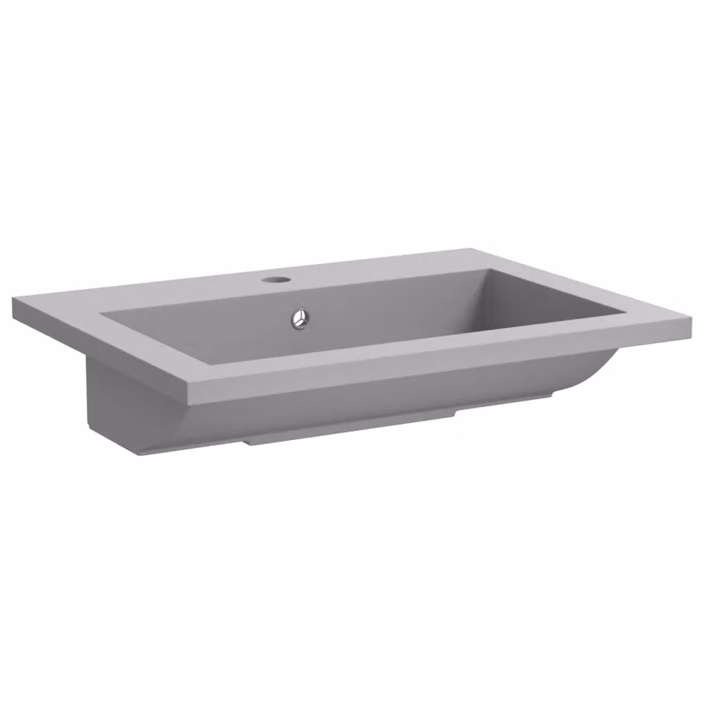 Berkfield Home Grey Granite Composite Rectangular Basin W/D/H: 60 x 45 x 12 cm – 4