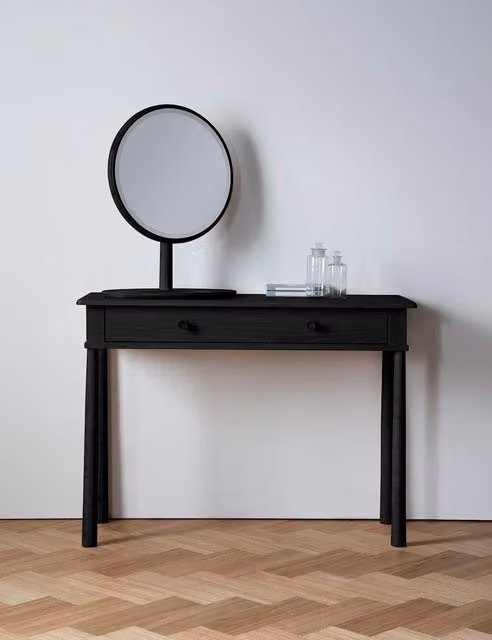 Gallery Direct Wycombe Minimalist Wood Dressing Table with Drawer in Black Matt