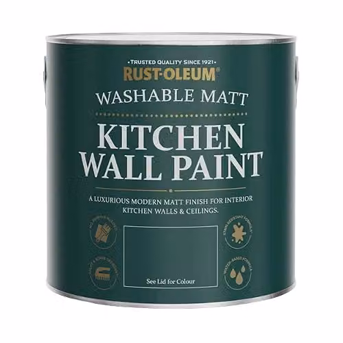 Rust-Oleum Mould Resistant Kitchen Wall Paint in Matt Finish, Grey, 2.5 l – 4