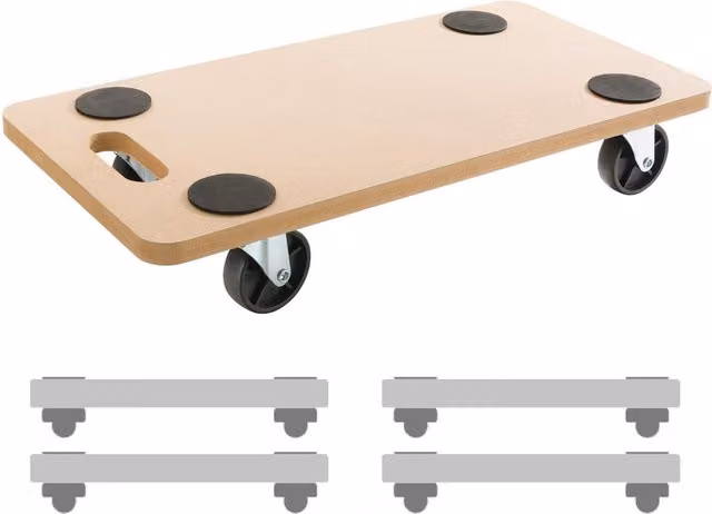 AREBOS Furniture Roller Transport Aid in Brown MDF