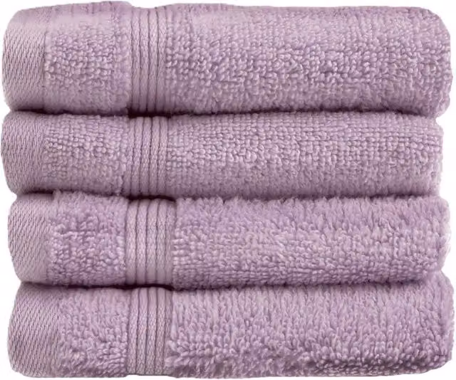 Allure Bath Fashions Luxury Zero Twist Egyptian Cotton Face Cloths, Pack of 4, Purple, W/D/H: 30 x 30 x 30 cm