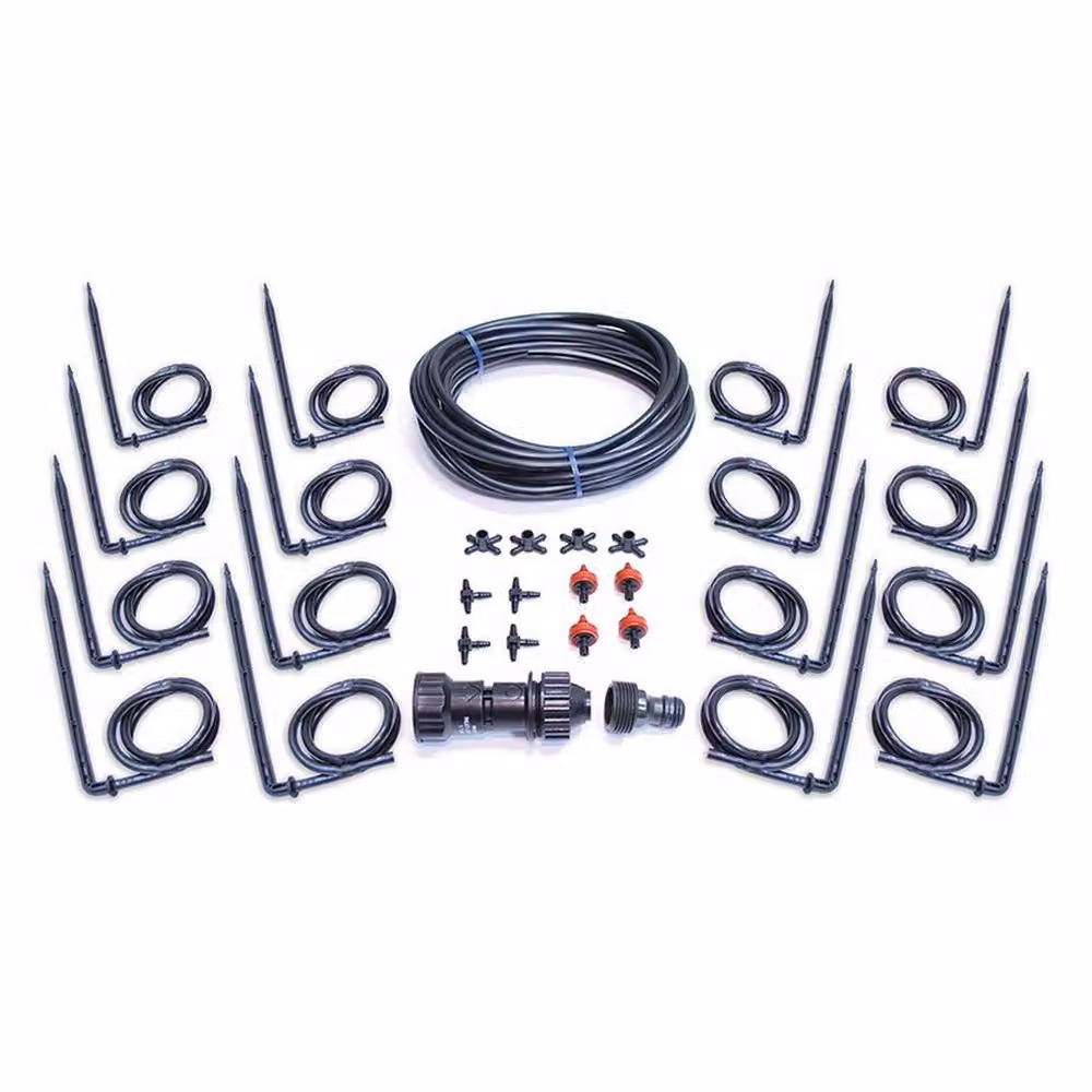 Palram Drip Irrigation Kit in Black with Tubing, Emitters, Connectors and Filter – 3