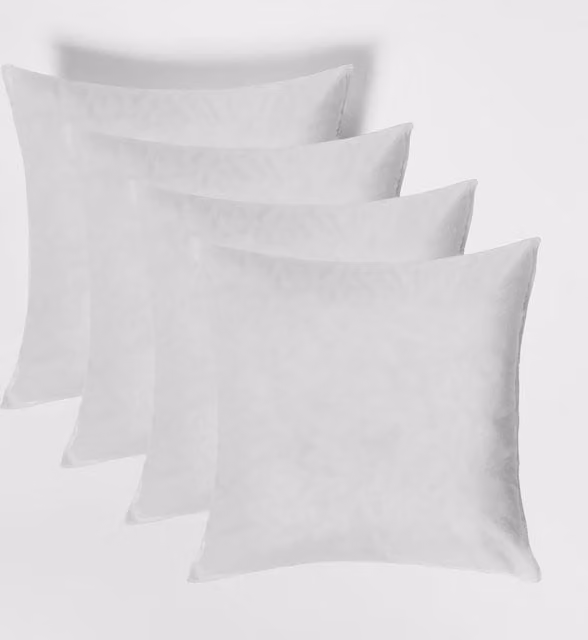 Brentfords Pack of 4 White Square Hollowfibre Cushion Inserts