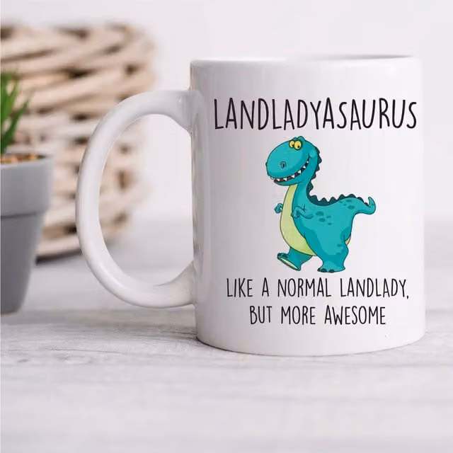60 Second Makeover Limited Landladyasaurus Ceramic Mug in White