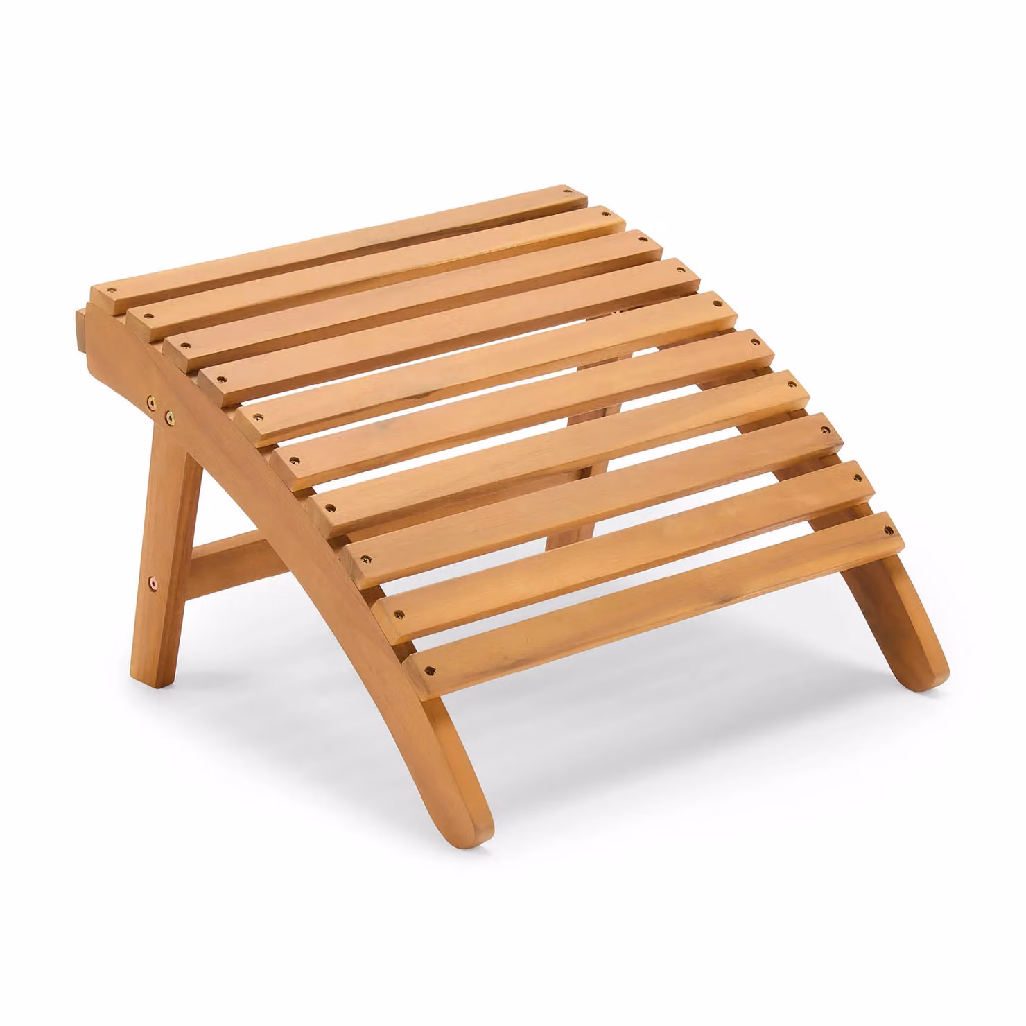 VonHaus Hudson Adirondack Acacia Wood Outdoor Footstool in Brown – 2