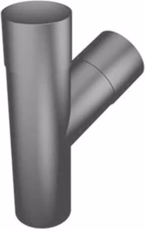 ARP Aluminium Round Swaged Downpipe Single Branch 112.5 Degree x 76mm Anthracite Grey 7016 Matt PPC Finish