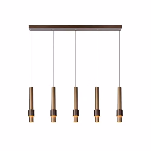 Lucide Margary Dimmable Modern LED Suspended Pendant Light in Brown