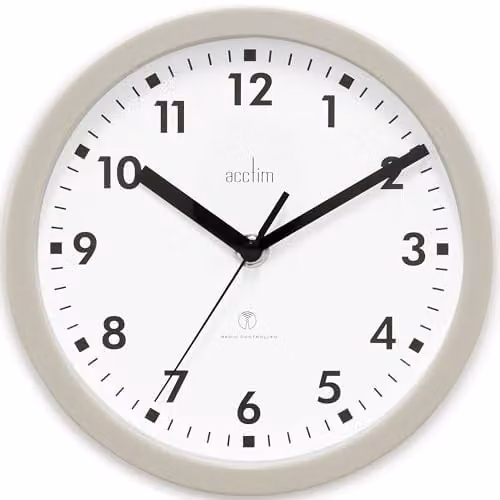 Acctim Nardo Radio Controlled Grey Round Wall Clock, Diameter: 20 cm