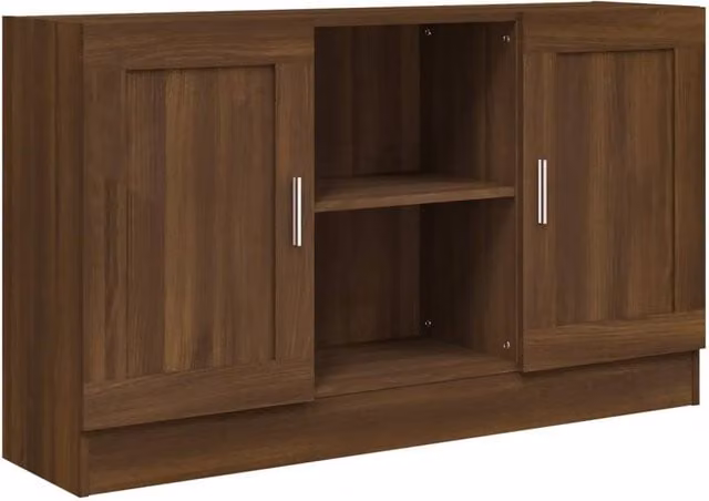 Berkfield Home Modern Brown Oak Sideboard, W/D/H: 120 x 30.5 x 70 cm
