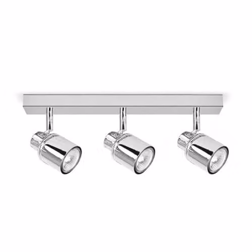ValueLights Benton 3 Bar Adjustable Ceiling Spotlight IP44 Rated for Bathrooms in Silver