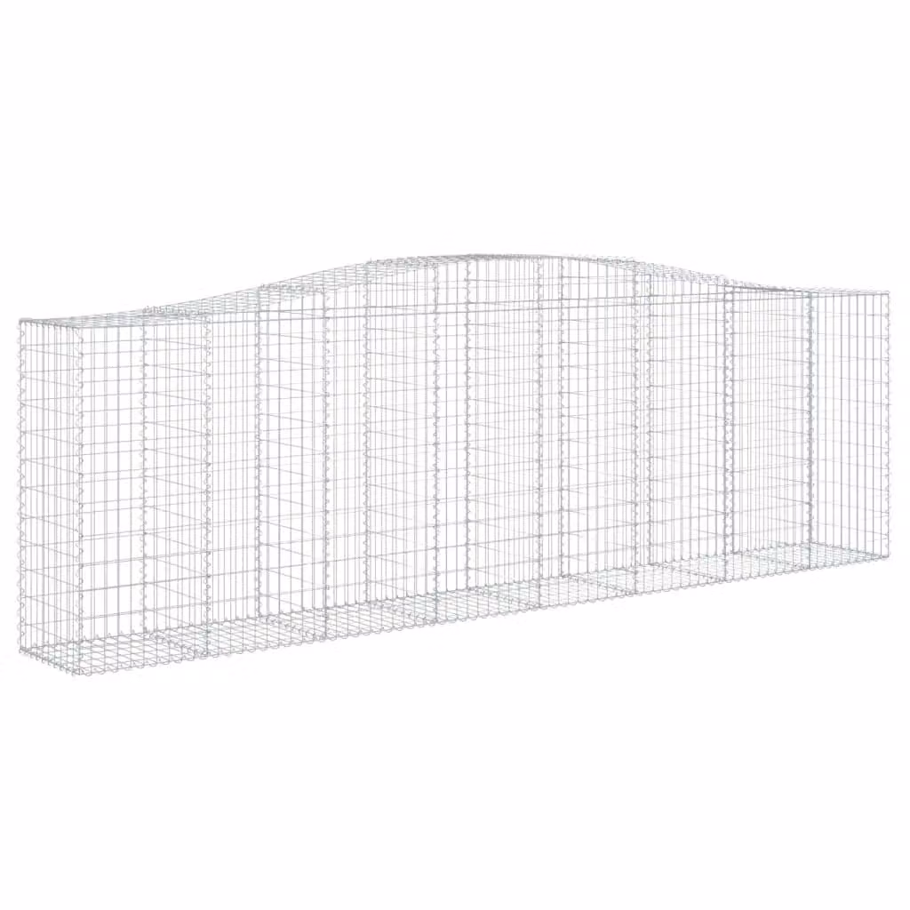 Berkfield Home Arched Gabion Basket in Silver Galvanised Steel, W: 400 cm, D: 50 cm, H: 120/140 cm – 2