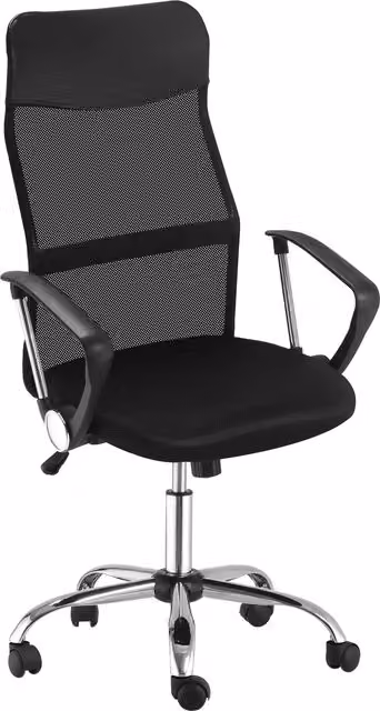 HOMCOM Ergonomic Black Mesh Office Chair with Adjustable Height, Tilt Function and Swivel Base