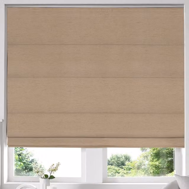 Simply Collection Iowa Silk Essence Made to Measure Blackout Roman Blind in Beige Linen