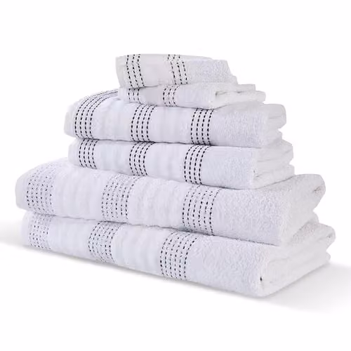 Rapport Home Spa 6 Piece Cotton Towel Bale Set in White – 1