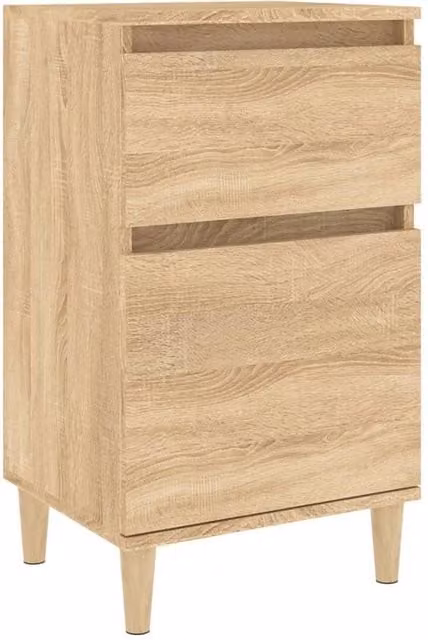 Berkfield Home Bedside Cabinet in Sonoma Oak Brown, W/D/H: 40 x 35 x 70 cm