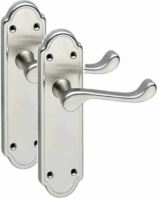 Golden Grace Nickel Plated Silver Screw Door Handle