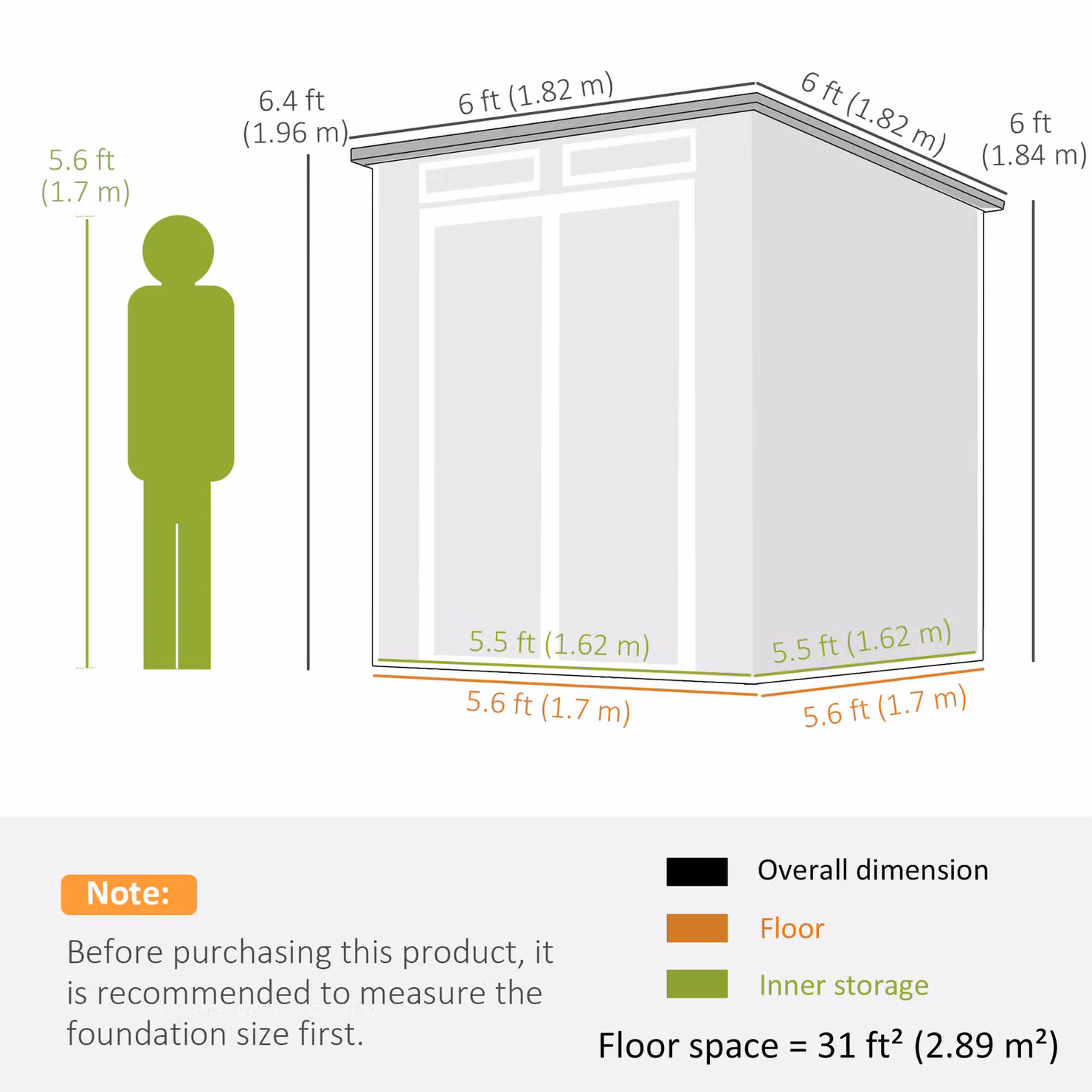 Outsunny Wood-Effect Plastic Garden Shed in Dark Grey with Windows, Floor and Lockable Double Doors – 3