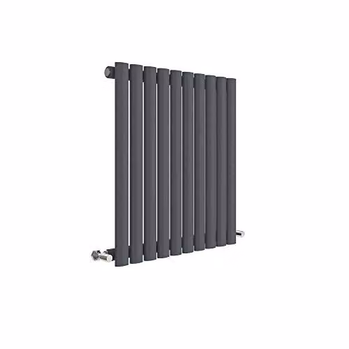 Nuie HLA38 Revive Modern Wall Mount Designer Horizontal Single Panel Radiator, Anthracite, W: 60 cm, H: 58.6 cm, D: 5.5 cm