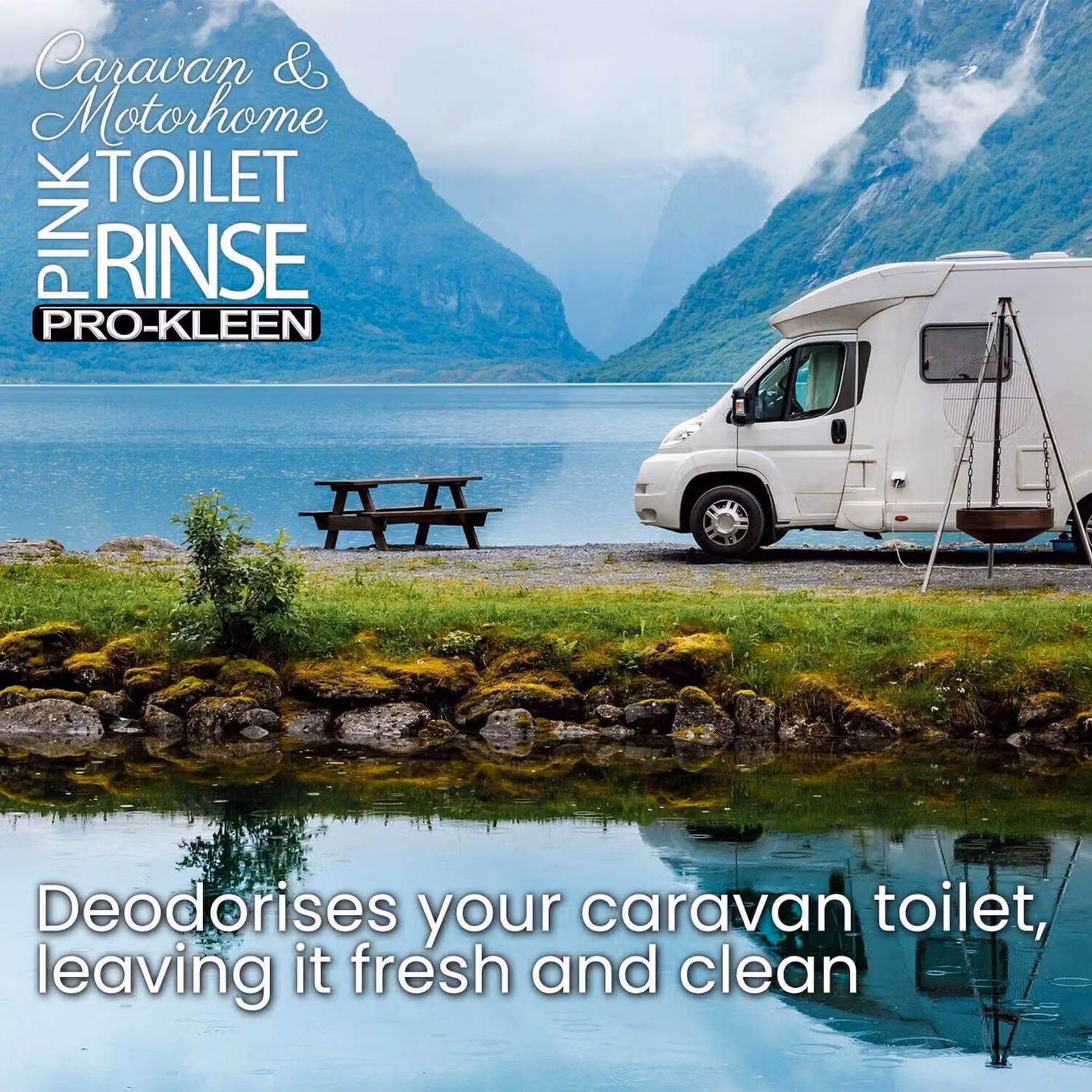 ProKleen Pink Toilet Chemical Rinse Fluid Caravan and Motorhome Cleaner, 2 x 2L – 4