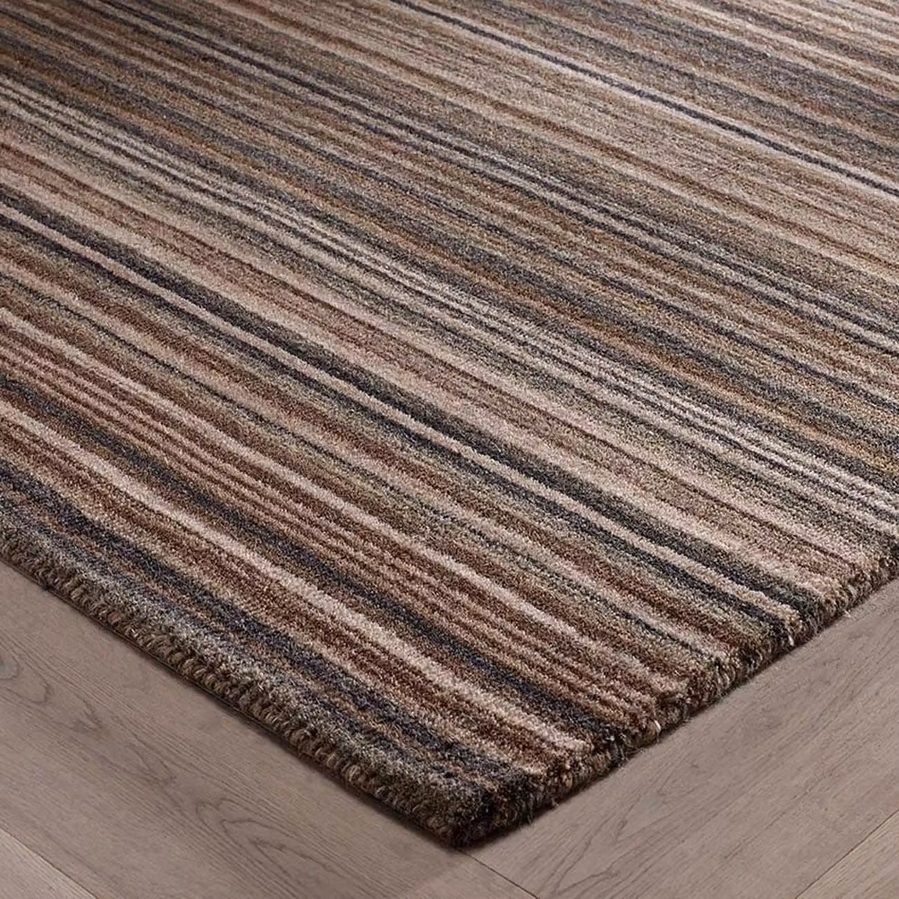 The Rug Shop UK Brown Handmade Modern Striped Area Rug W: 160 cm, L: 230 cm – 3
