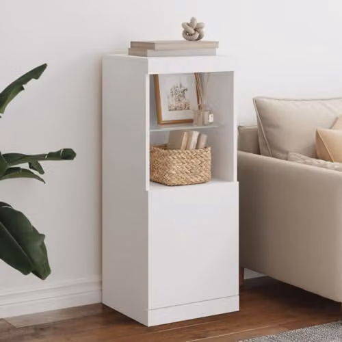 vidaXL Modern White Sideboard with Integrated LED Lights, W/D/H: 41 x 37 x 100 cm – 2