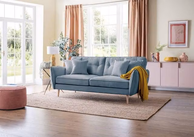 The Great Sofa Company Ailis Large Upholstered Sofa in Blue Faro Denim – 1