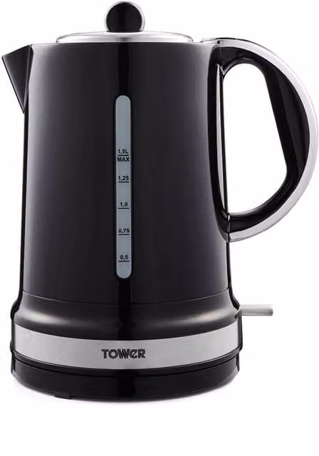 Tower Chantilly Jug Kettle, 1.5 l, 3 kW, Black