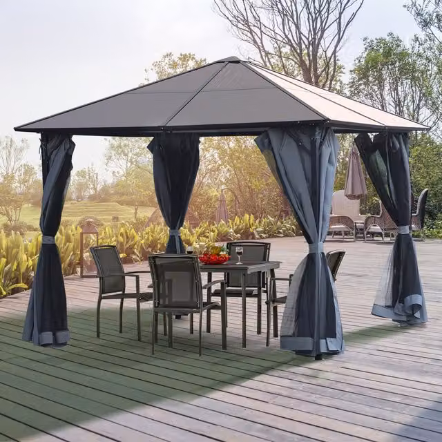 Outsunny Modern Outdoor Patio Gazebo in Grey, 400 cm