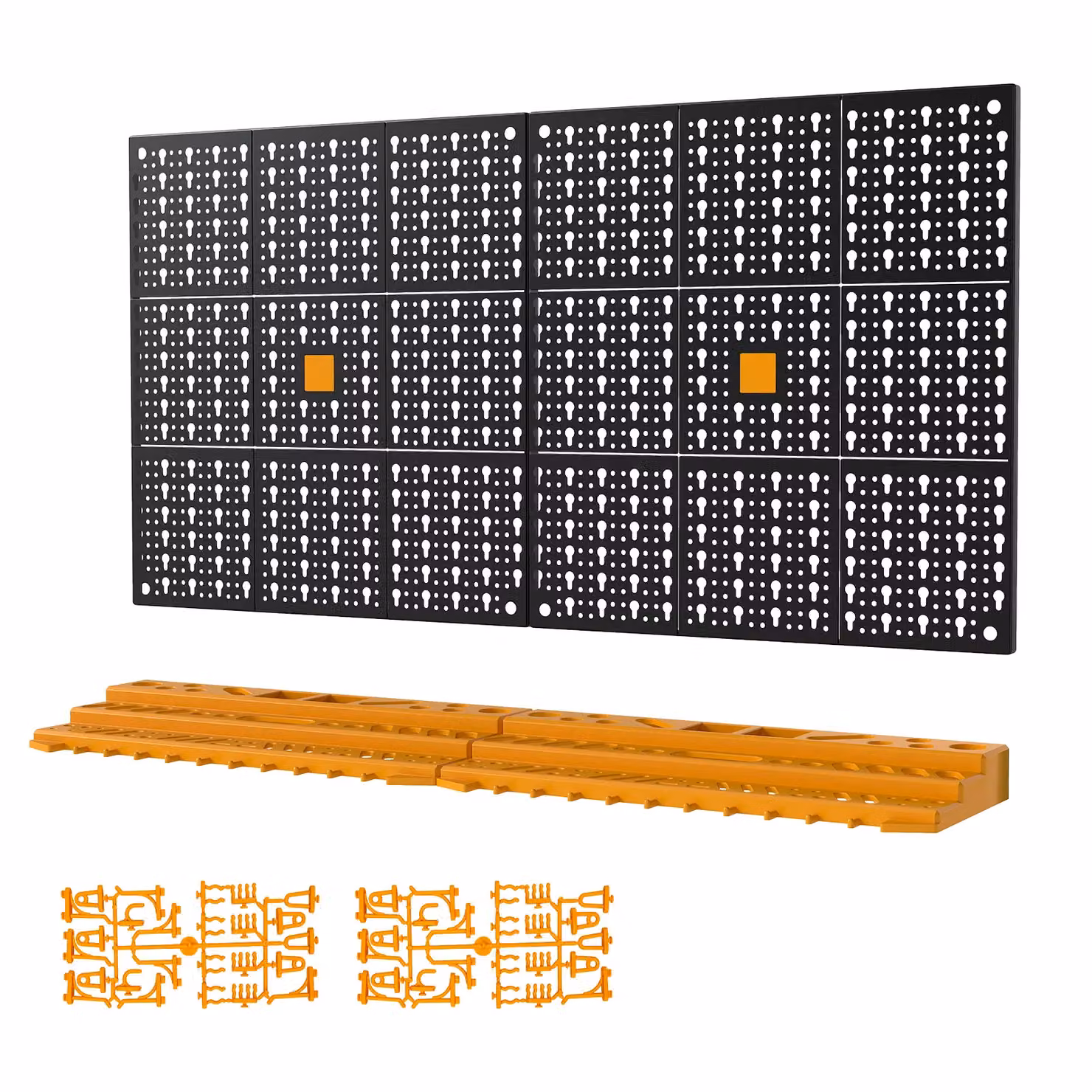 Gymax Wall Mounted Garage Tool and DIY Storage System in Yellow with 50 Hooks – 8