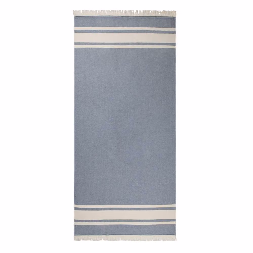 Vinga Tolo Hammam Striped Cotton Terrycloth Towel in Blue – 2