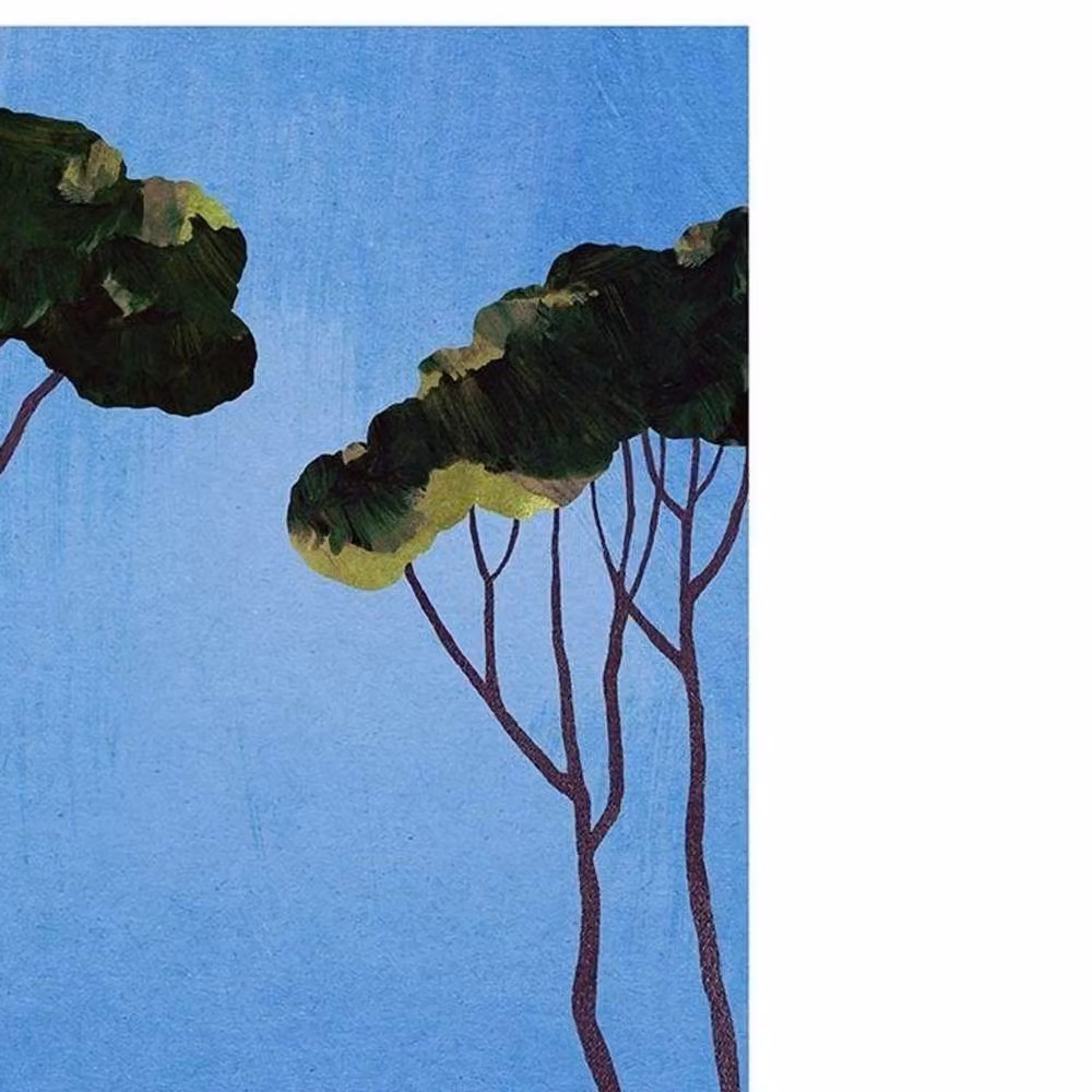 Henry Rivers Yoga Abstract Paper Poster in Blue – 2