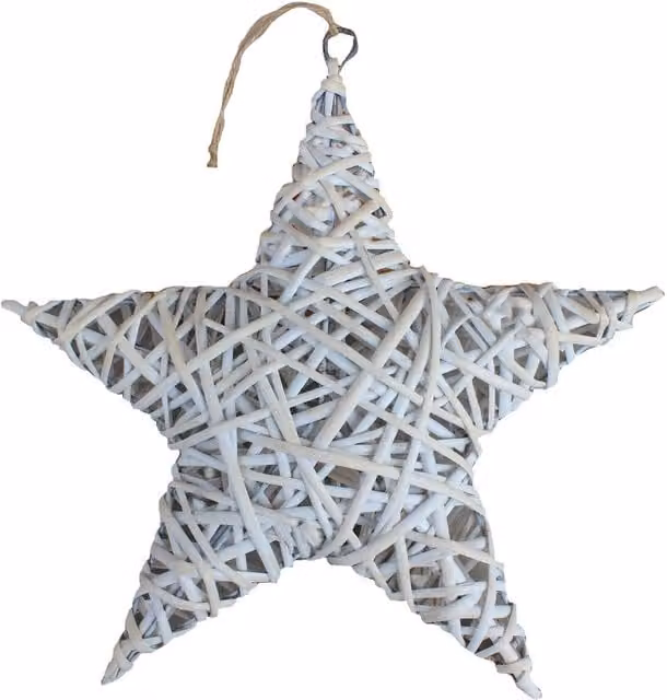 Red Wicker Star Christmas Hamper with White Wash Finish