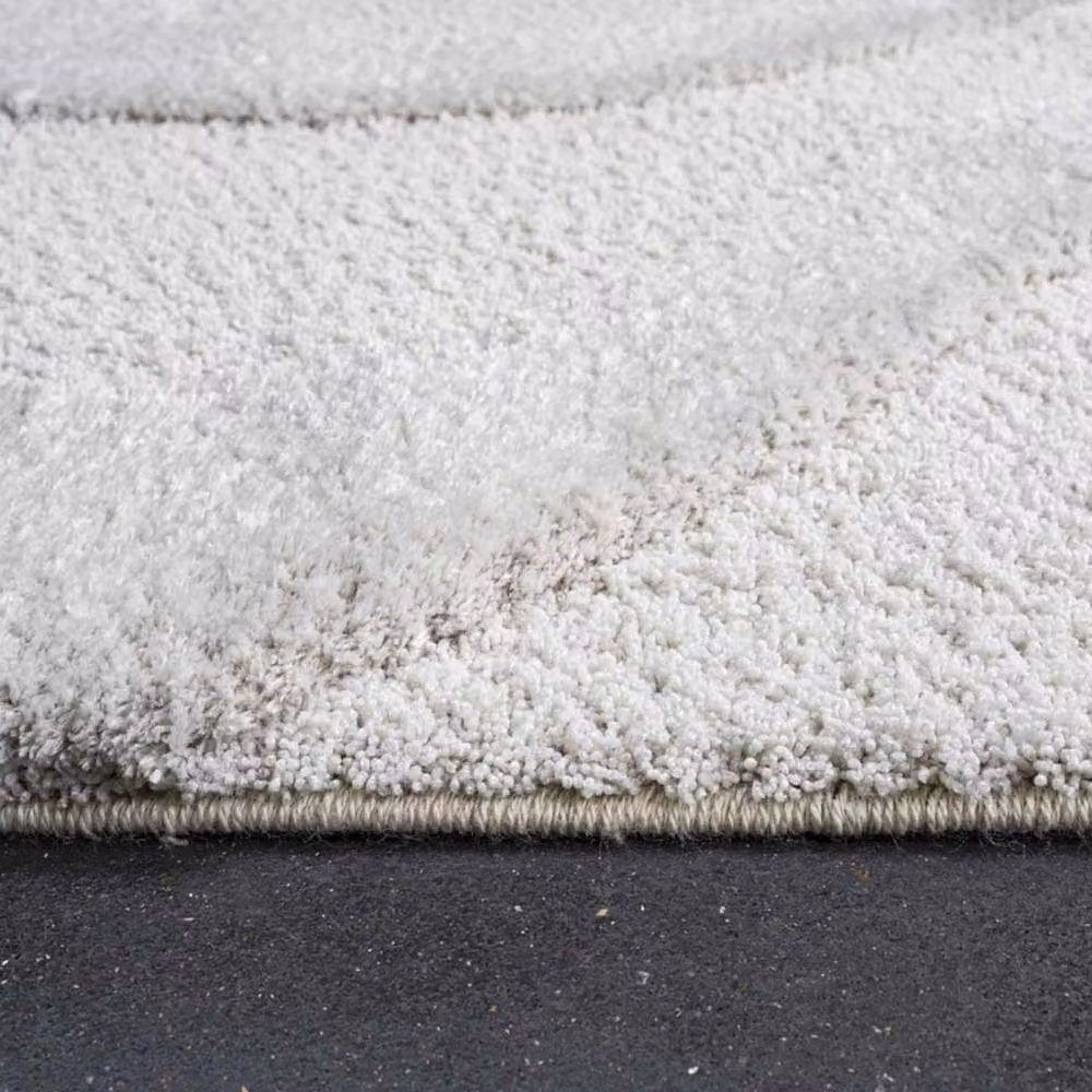 The Rug Shop UK Modern Abstract Machine Woven Easy Care Area Rug in Beige and White, W: 200 cm, D: 290 cm – 2