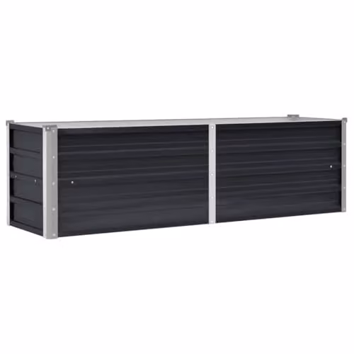 vidaXL Anthracite Galvanised Steel Raised Bed W/D/H: 160 x 40 x 45 cm