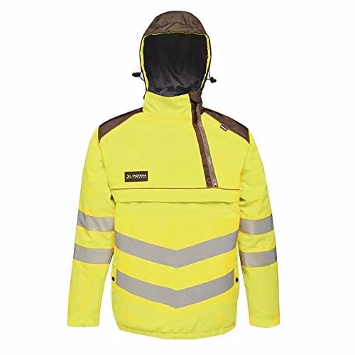 Regatta Men's Polyester Tactical Hi-Vis Overhead Bomber Jacket in Yellow and Grey, Size XL