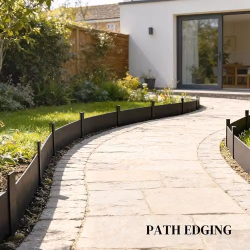 Outsunny 5-Piece Metal Picket Garden Fence Panels, Black, W: 102 cm, H: 20 cm – 8