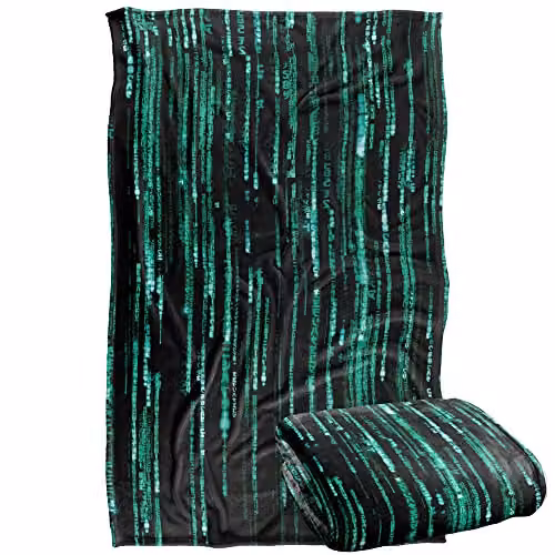 Warner Bros. The Matrix Matrix Code Silky Touch Super Soft Fleece Throw Blanket, Multicolour, W: 91 cm, D: 147 cm – 1