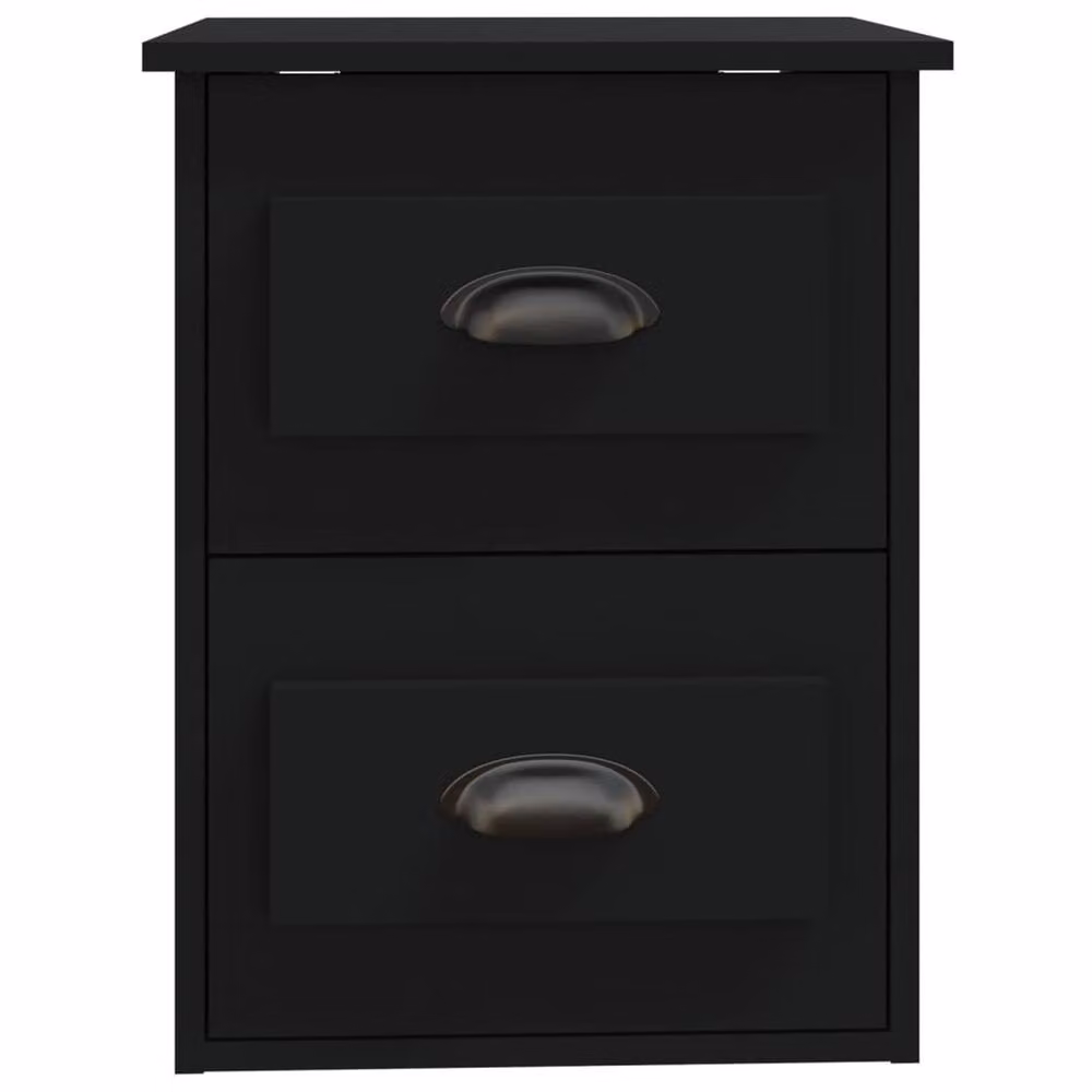 Berkfield Home Wall-mounted Bedside Cabinet in Black, W/D/H: 41.5 x 36 x 53 cm – 4