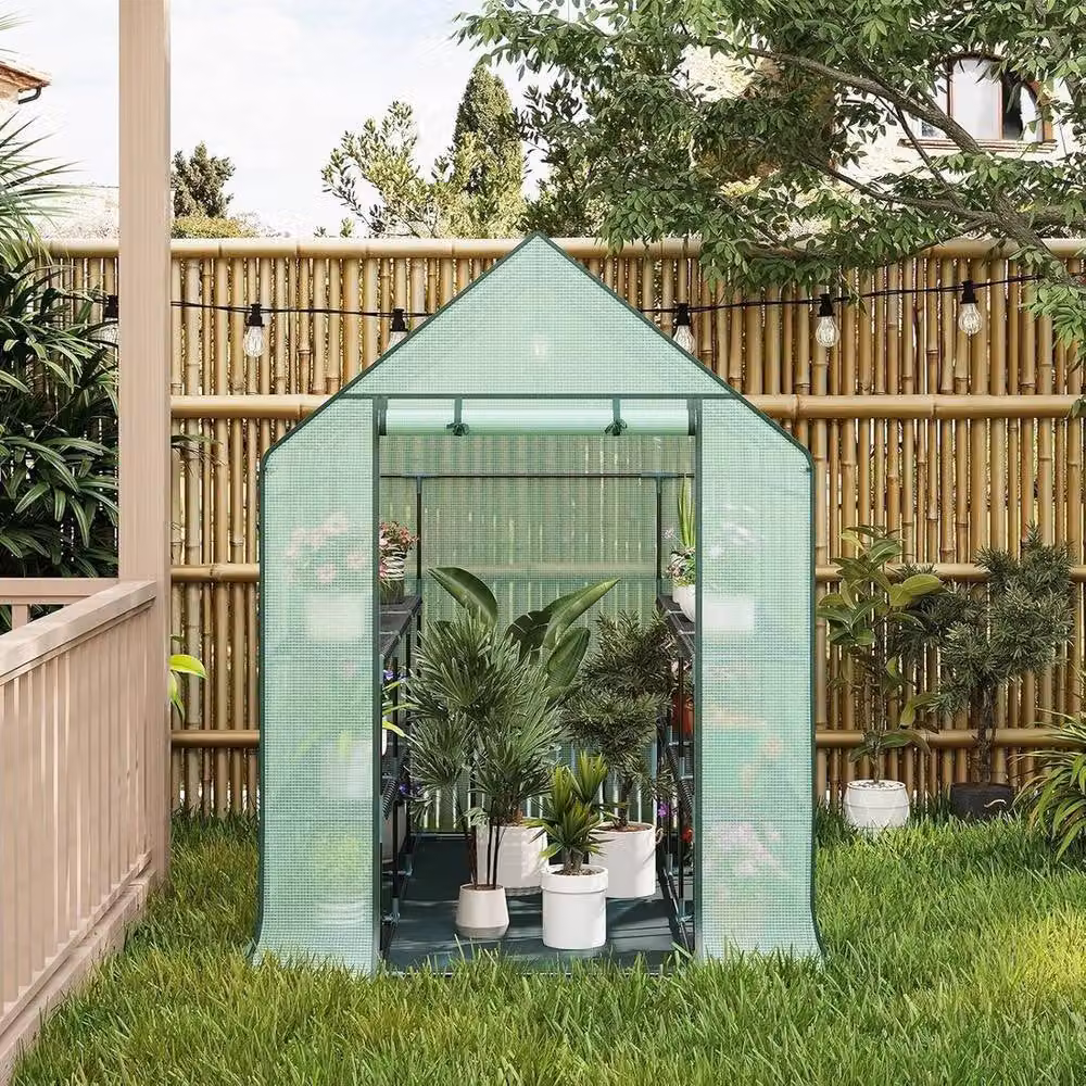 Kelvenix Walk in Polytunnel Greenhouse in Green, 0.6m2 – 2