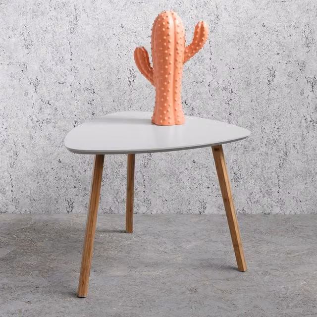 Noa and Nani Malme Midsize Occasional Side Table in Light Grey and Natural Pine