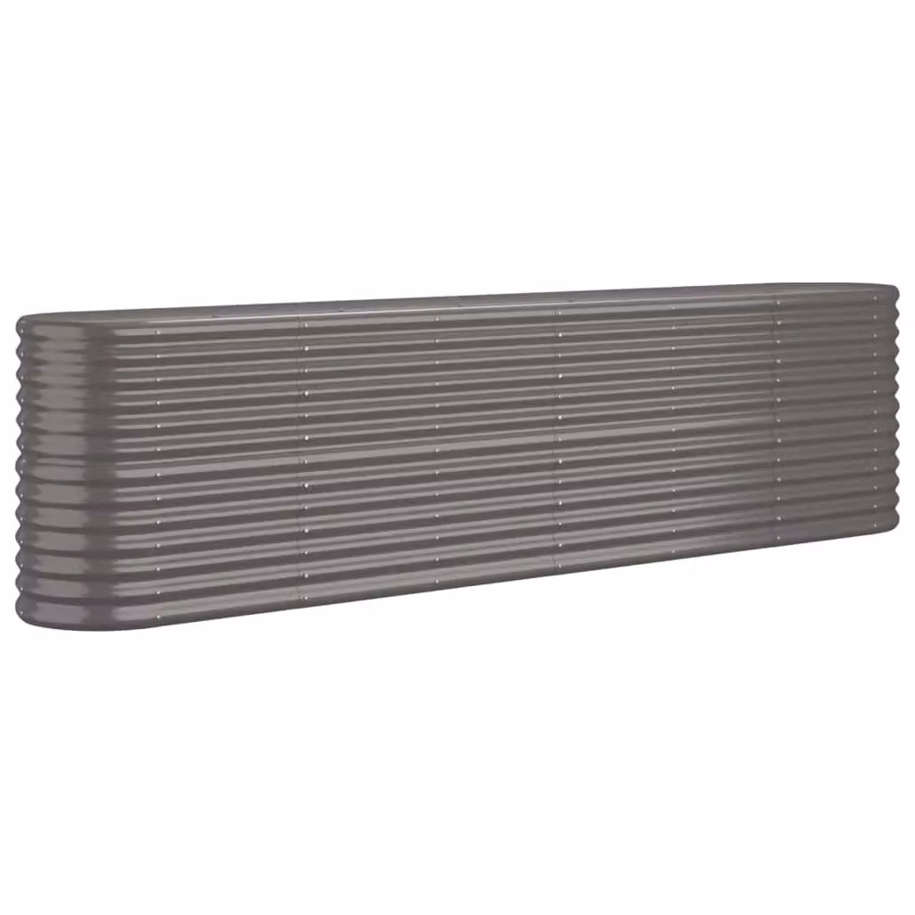 Berkfield Home Garden Grey Powder-coated Steel Raised Bed W/D/H: 260 x 40 x 68 cm – 2
