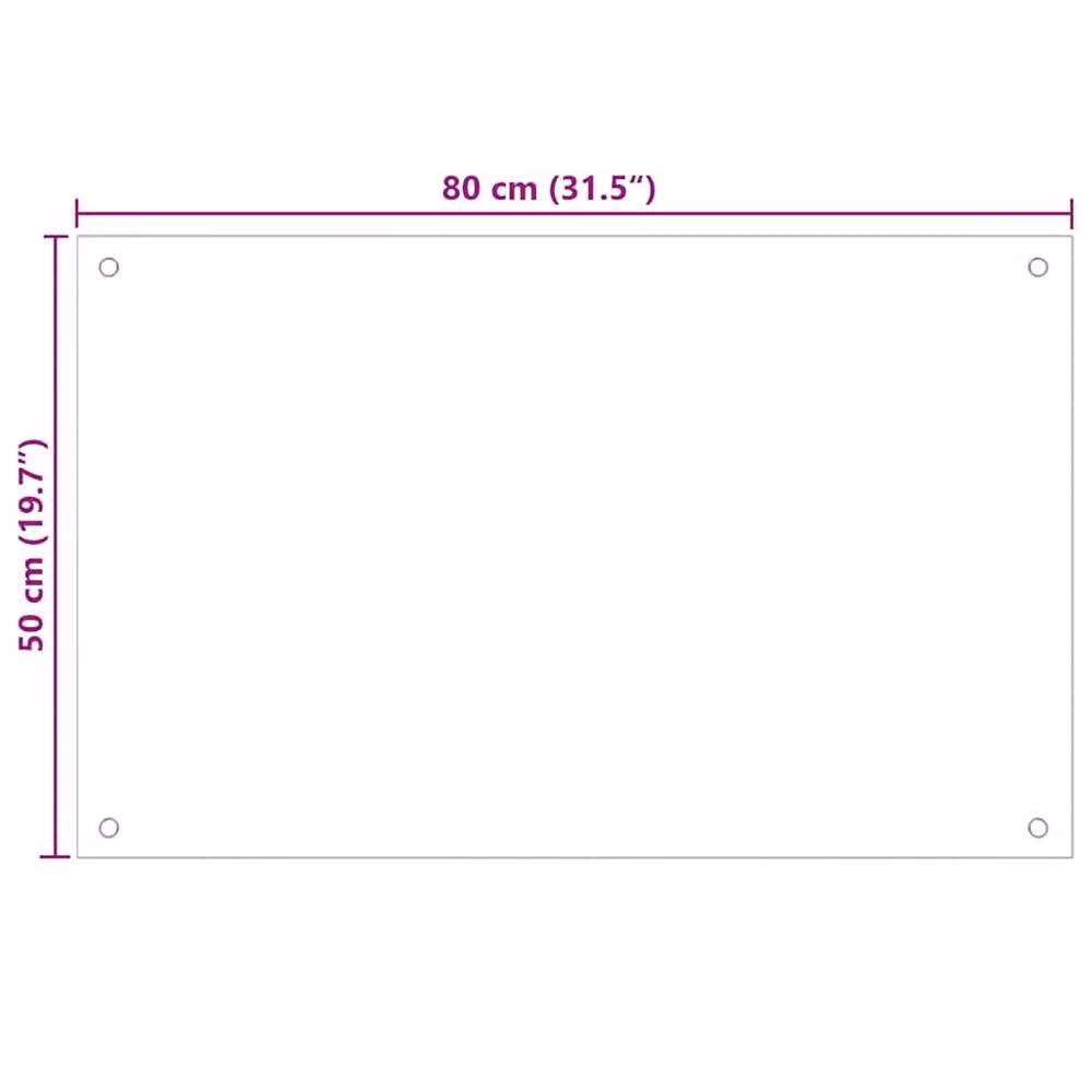 Berkfield Home Kitchen Backsplash 2-Piece Set, Transparent Tempered Glass, W: 80 cm, H: 50 cm – 2