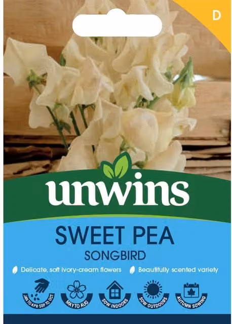 Unwins Songbird Sweet Pea Seeds, Fragrant Purple Climbing Flowers
