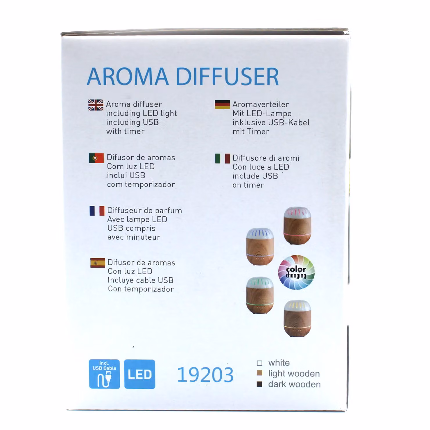 KDMD Copenhagen Atomiser in Brown with USB Charging, Colour Change and Timer Function – 3