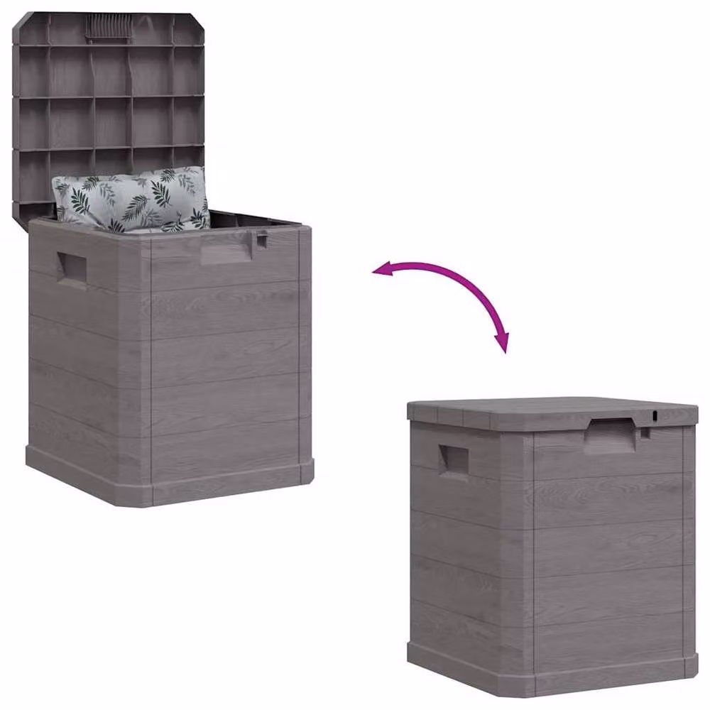Berkfield Home Garden Storage Box 90 L in Brown and Grey – 3
